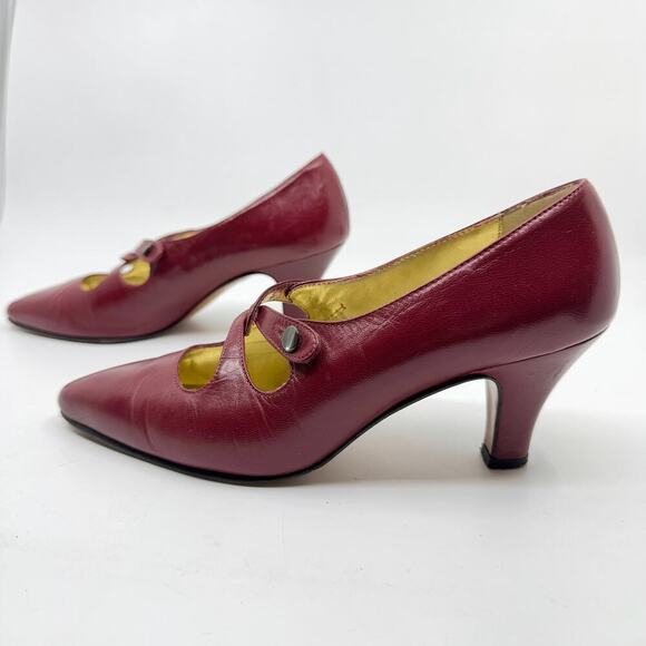 Vintage PERRY ELLIS Burgundy Pumps - Picture 4 of 11
